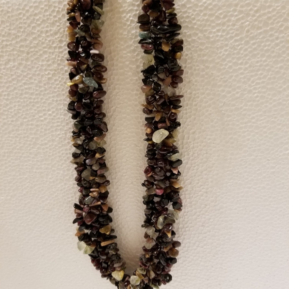 One of a kind semiprecious stone necklace.